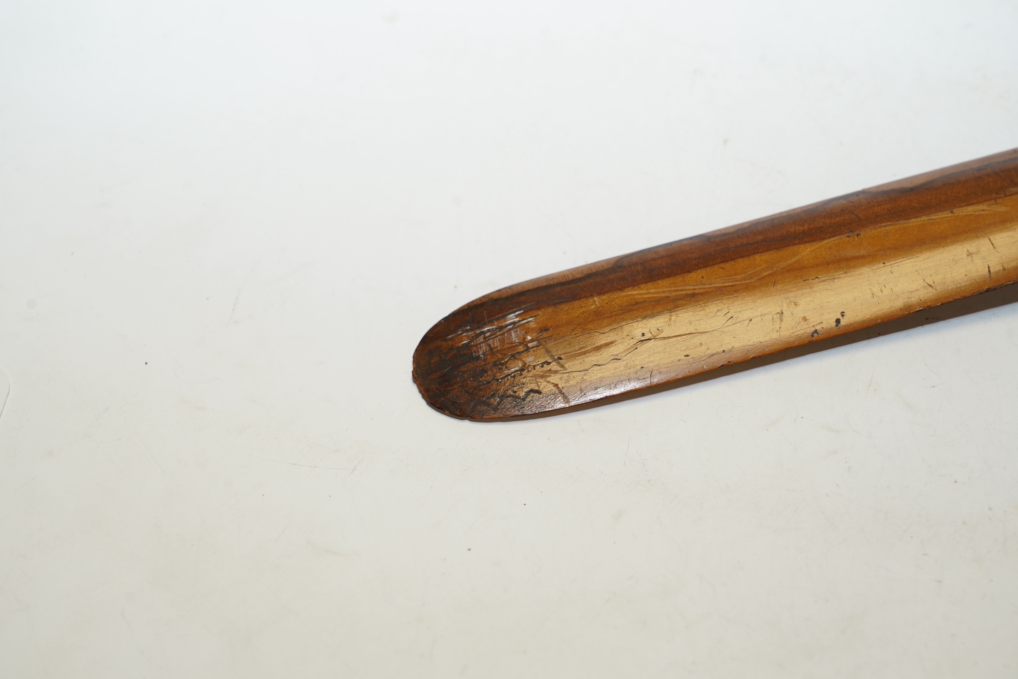Sundry items comprising a Victorian travelling microscope, a sovereign case, a page turner in the form of a dog and scales. Condition - fair, general wear commensurate with age